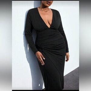 SHEIN Elegant Black Long Sleeve Dress